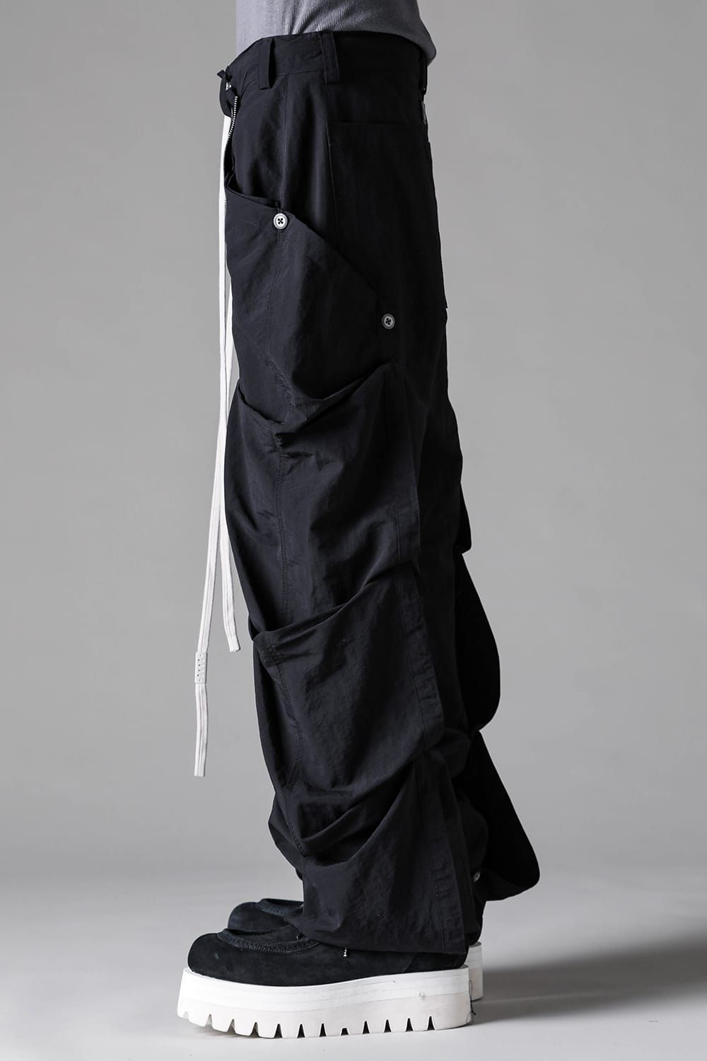 《2027SS先行予約》Rayon Nylon Side Layered Pants"Black / Grey / L.Khaki" /レーヨンナイロンサイドレイヤードパンツ"ブラック/グレー/ライトカーキ"