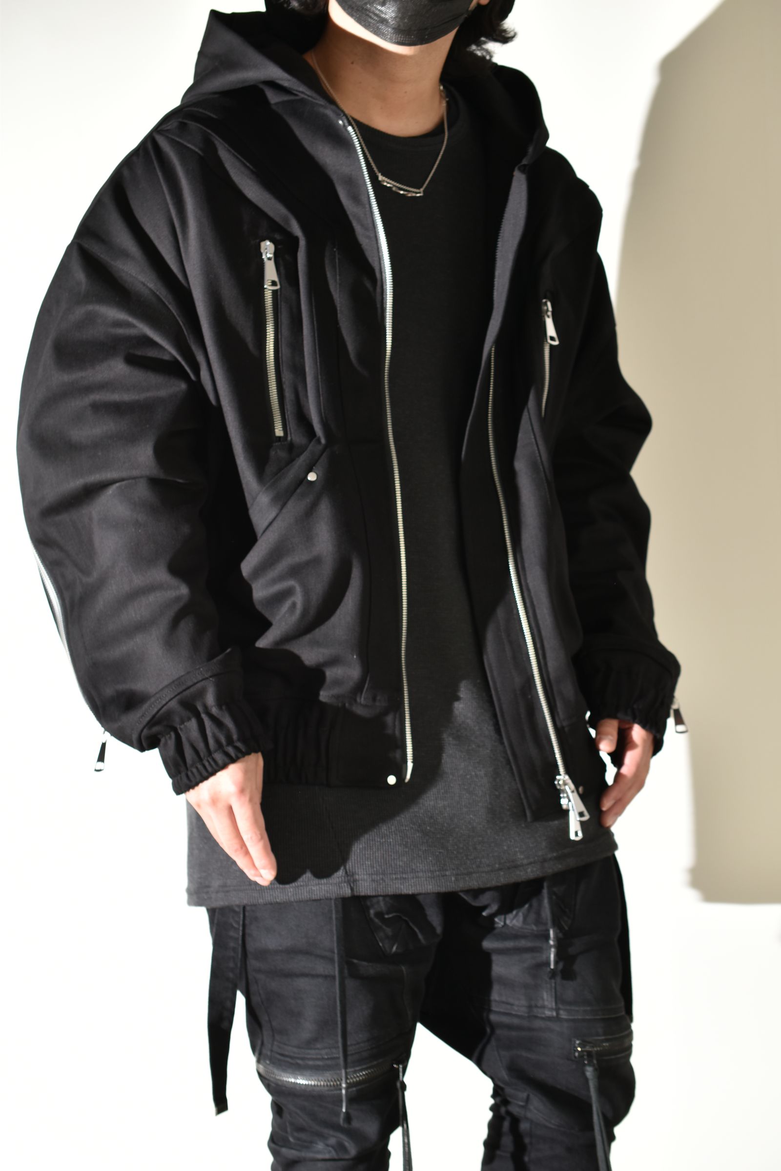 Denim Zip Hoodie Blouson"Black" / デニムジップフーディブルゾン"ブラック"