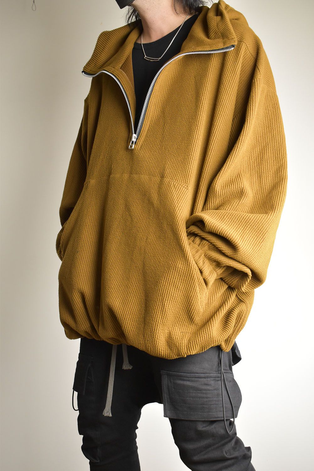 Kint Corduroy Hoodie"Camel" / ニットコーデュロイフーディ"キャメル"