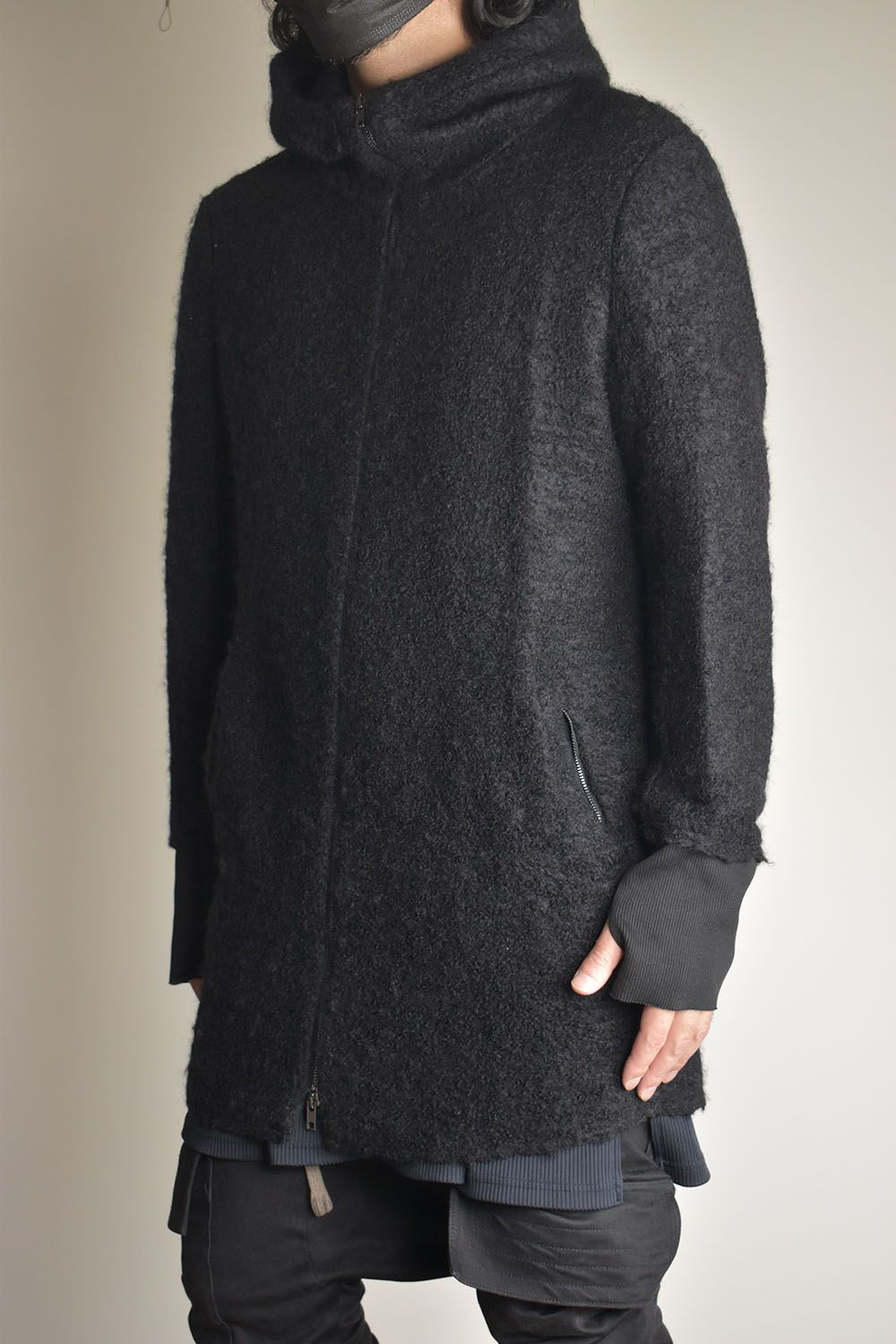 Mohair Knit Zip Hoodie "Black" / モヘアニットジップフーディ"ブラック"