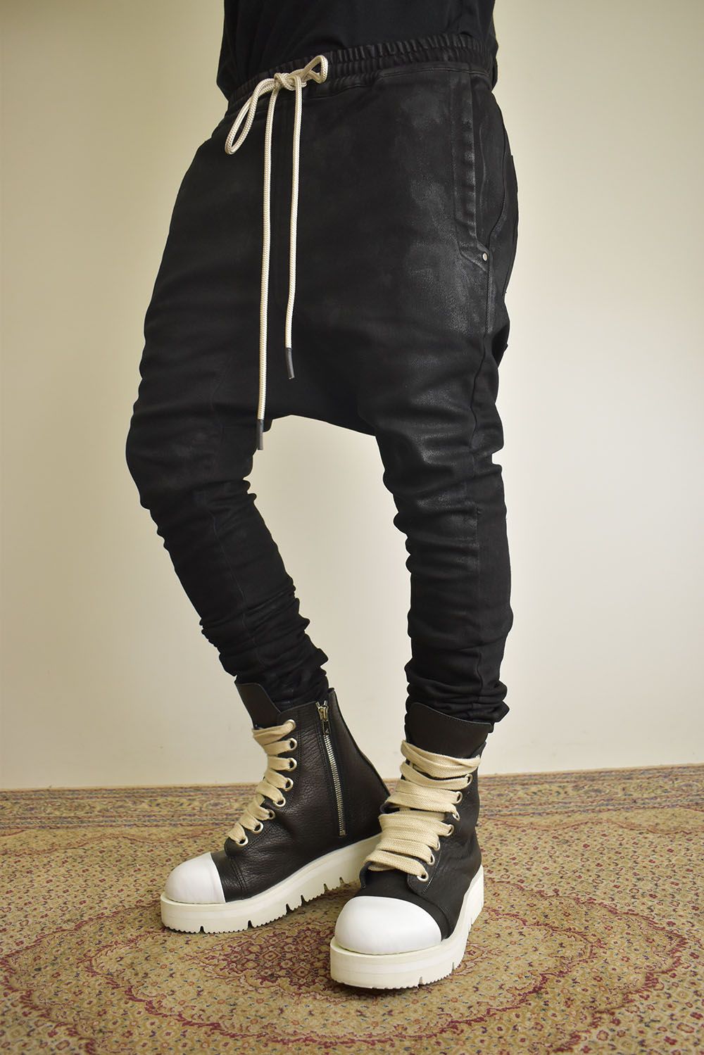 Coating Bonding  Sarouel Skinny Denim"Black" / コーティングボンディングサルエルスキニーデニム"ブラック"