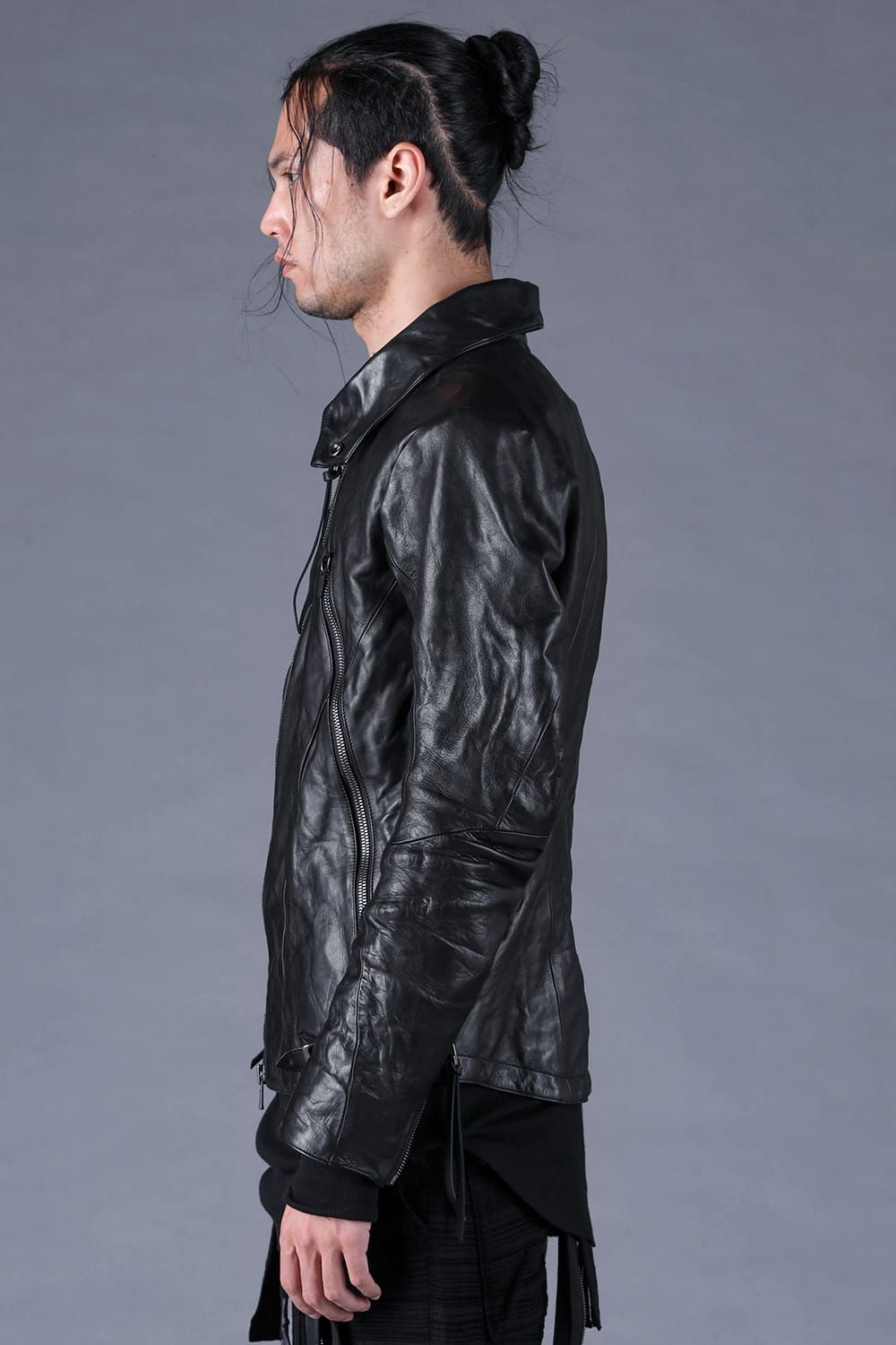 Horse Leather Collar Detachable Jacket"Black" / ホースレザーカラーデタッチャブルジャケット"ブラック"