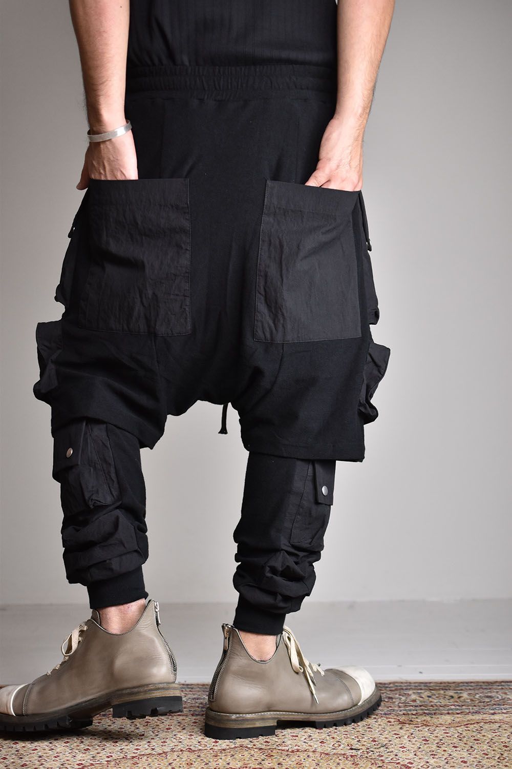 Cargo Layered Long Pants"Black"/カーゴレイヤードロングパンツ"ブラック"
