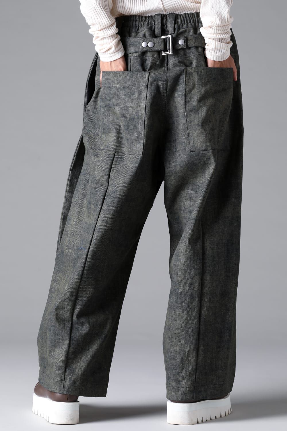 《2026SS先行予約》Blended Shades Denim  Pleats Tuck WideL Pants"D.verdigris/L.verdigris/Steel Blue"/ブレンデッドシェイドデニムプレートタックワイドパンツ"ダークベルディグリ/ライトベルディグリ/スティールブルー"