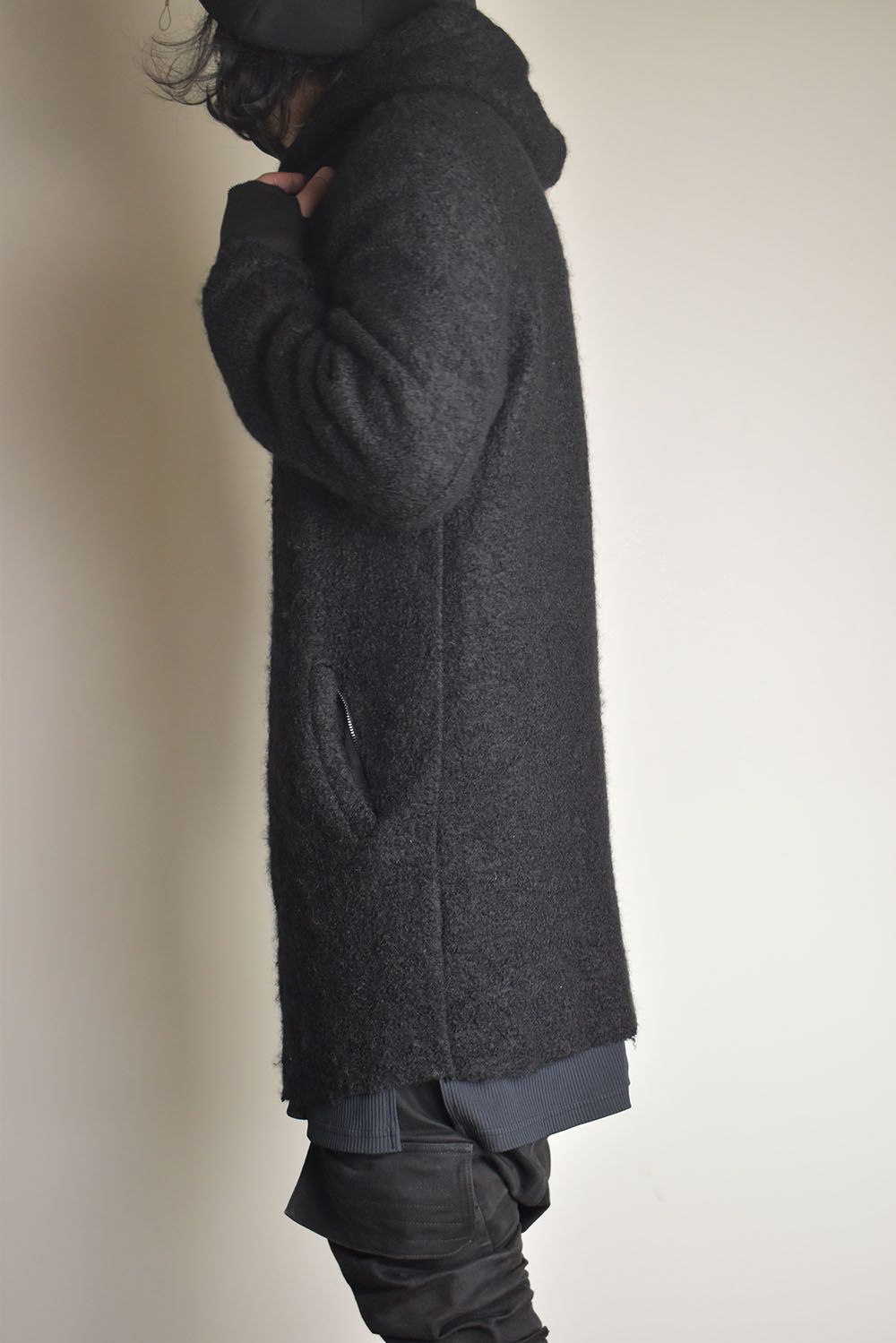 Mohair Knit Zip Hoodie "Black" / モヘアニットジップフーディ"ブラック"