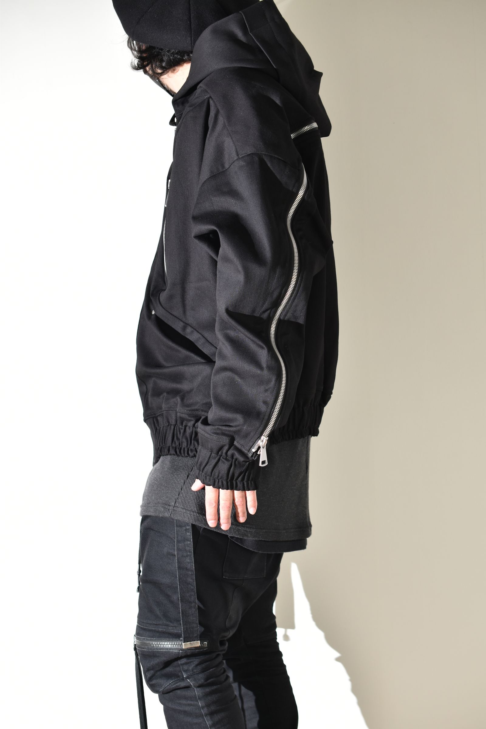 Denim Zip Hoodie Blouson"Black" / デニムジップフーディブルゾン"ブラック"