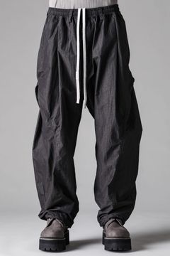 《2027SS先行予約》Cotton Nylon Side Tuck Tapared Pants"Black" / コットンナイロンサイドタックテーパードパンツ"ブラック"
