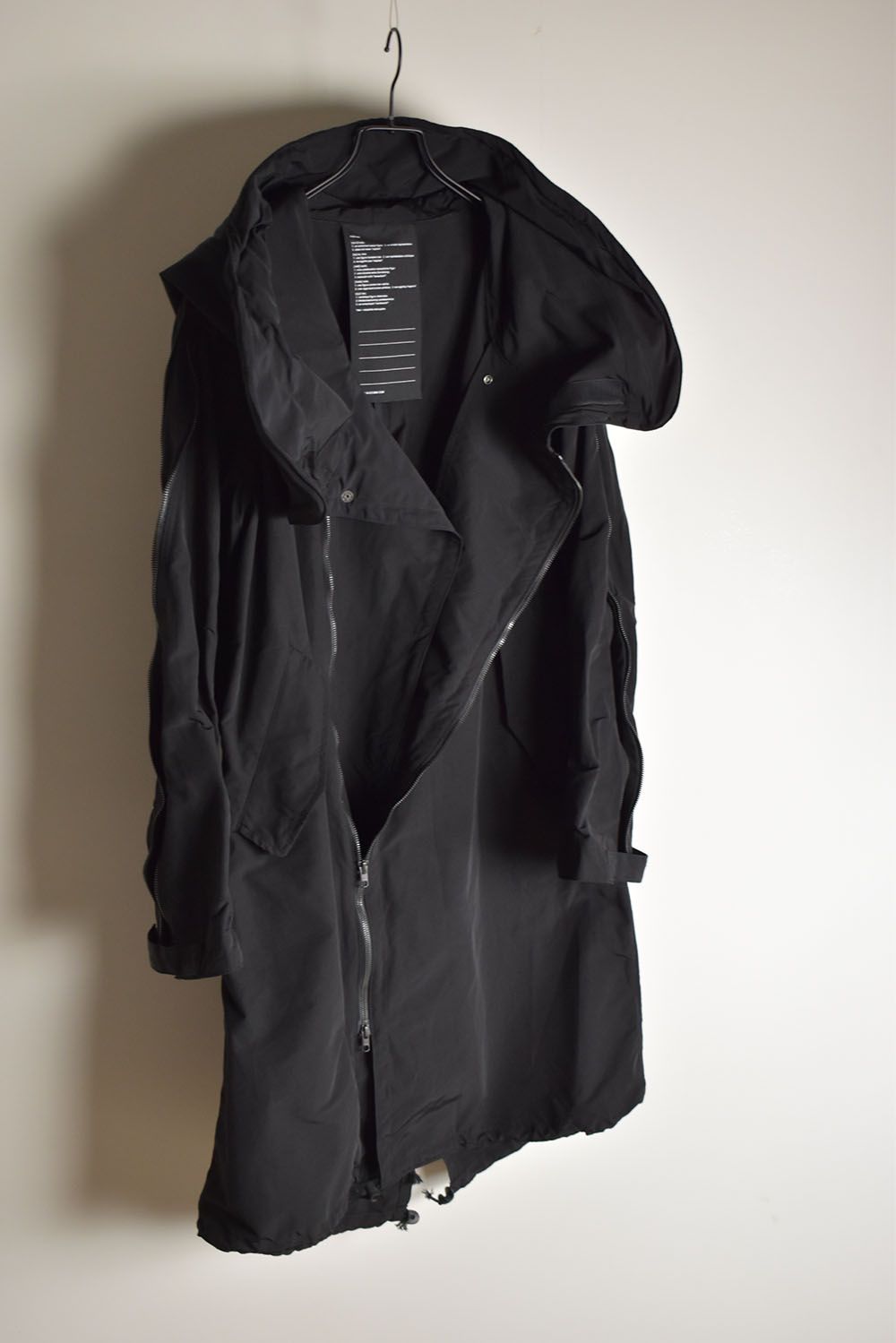 MULTI ZIP MILITARY HOODIE COAT"Black"/マルチジップミリタリーフーディコート"ブラック"