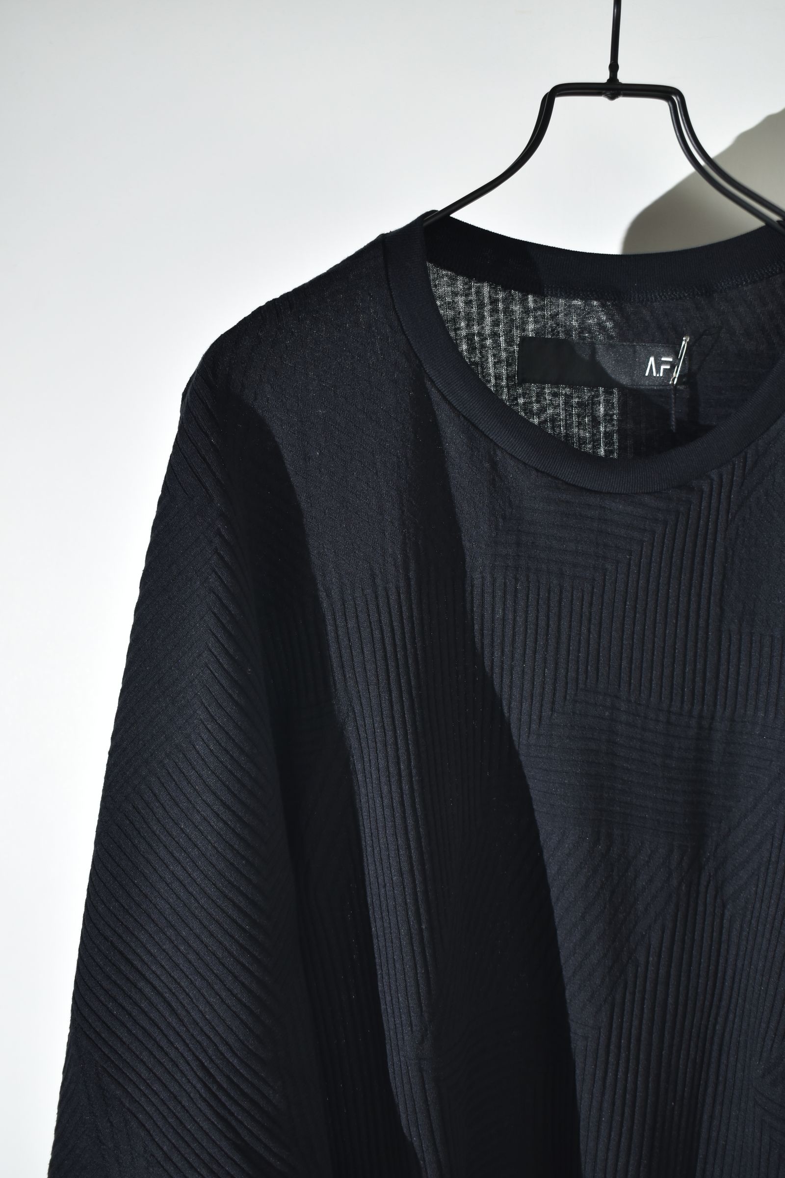 Deformed Stripe Pattern Dolman Tee "Black " /ディフォルメドストライプパターンドルマンTee"ブラック"