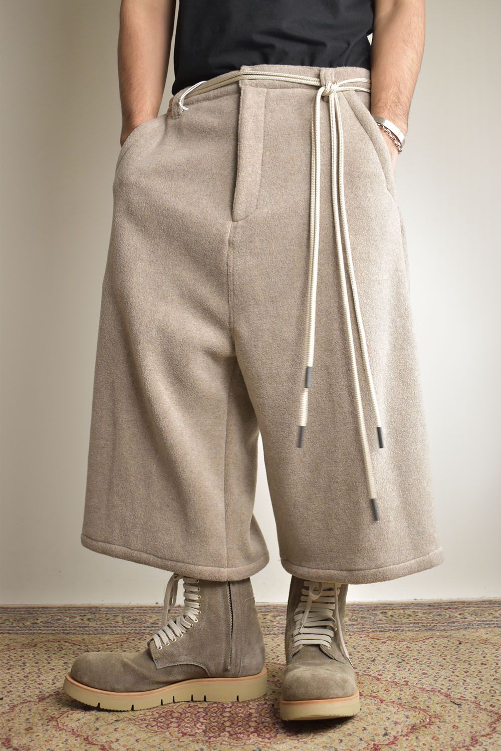 Fleece Over Cropped Pants"Beige"/フリースオーバークロップドパンツ"ベージュ"