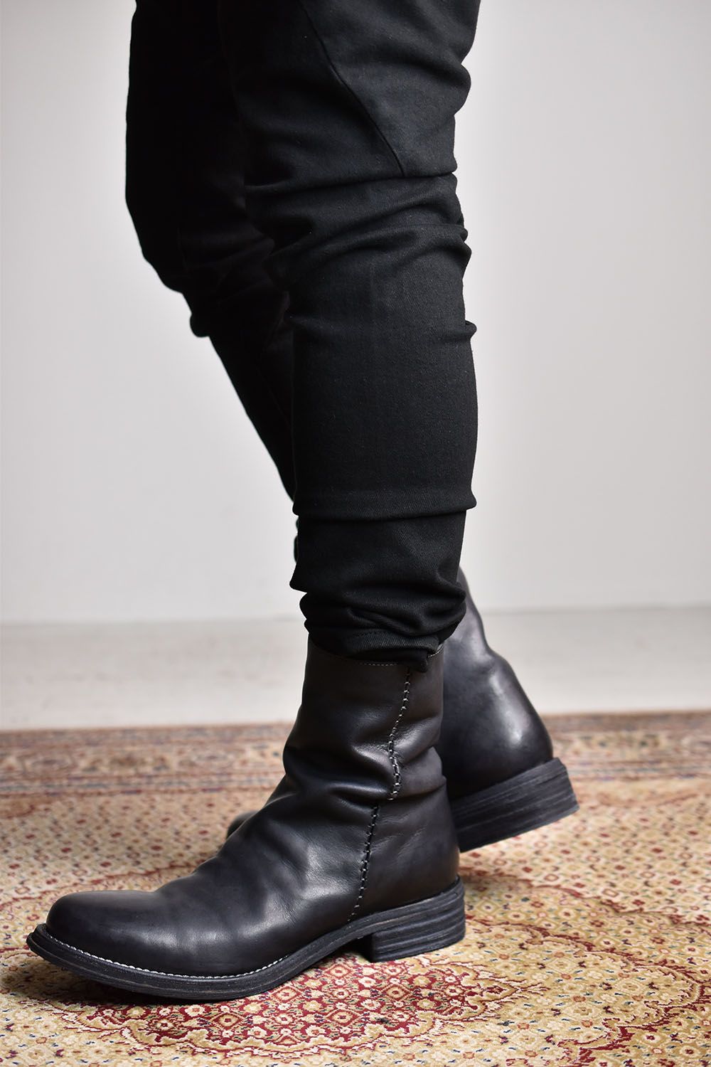 xx incarnation Itary Horse Garment Dye Side Zip Boot"Black"/イタリーホース製品染サイドジップブーツ"ブラック"