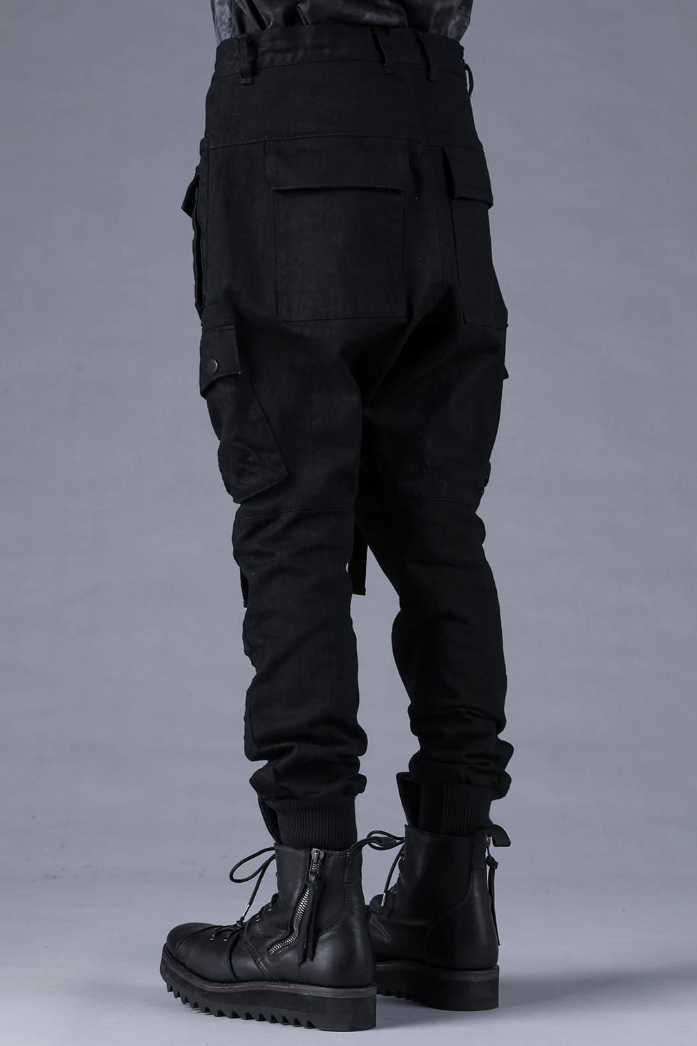 Stretch Denim Belt-Adjustable Cargo Jogger Pants"Black" / ストレッチデニムベルトアジャストカーゴジョグパンツ"ブラック"