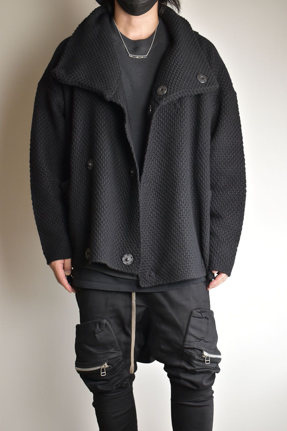 1.5G Snap Cardigan "Black" / 1.5Gスナップカーディガン"ブラック"