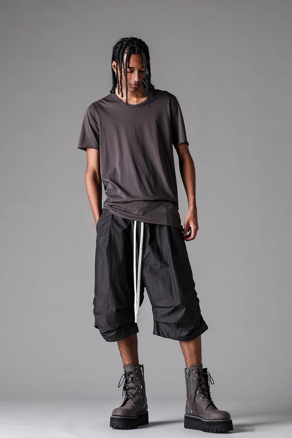 《2027SS先行予約》Albini Airy Crew Neck Tee"Black / Sage Green / Brown / L.Grey / White" /  アルビニエアリークルーネックTee"ブラック /セージグリーン /ブラウン /ライトグレー/ホワイト"