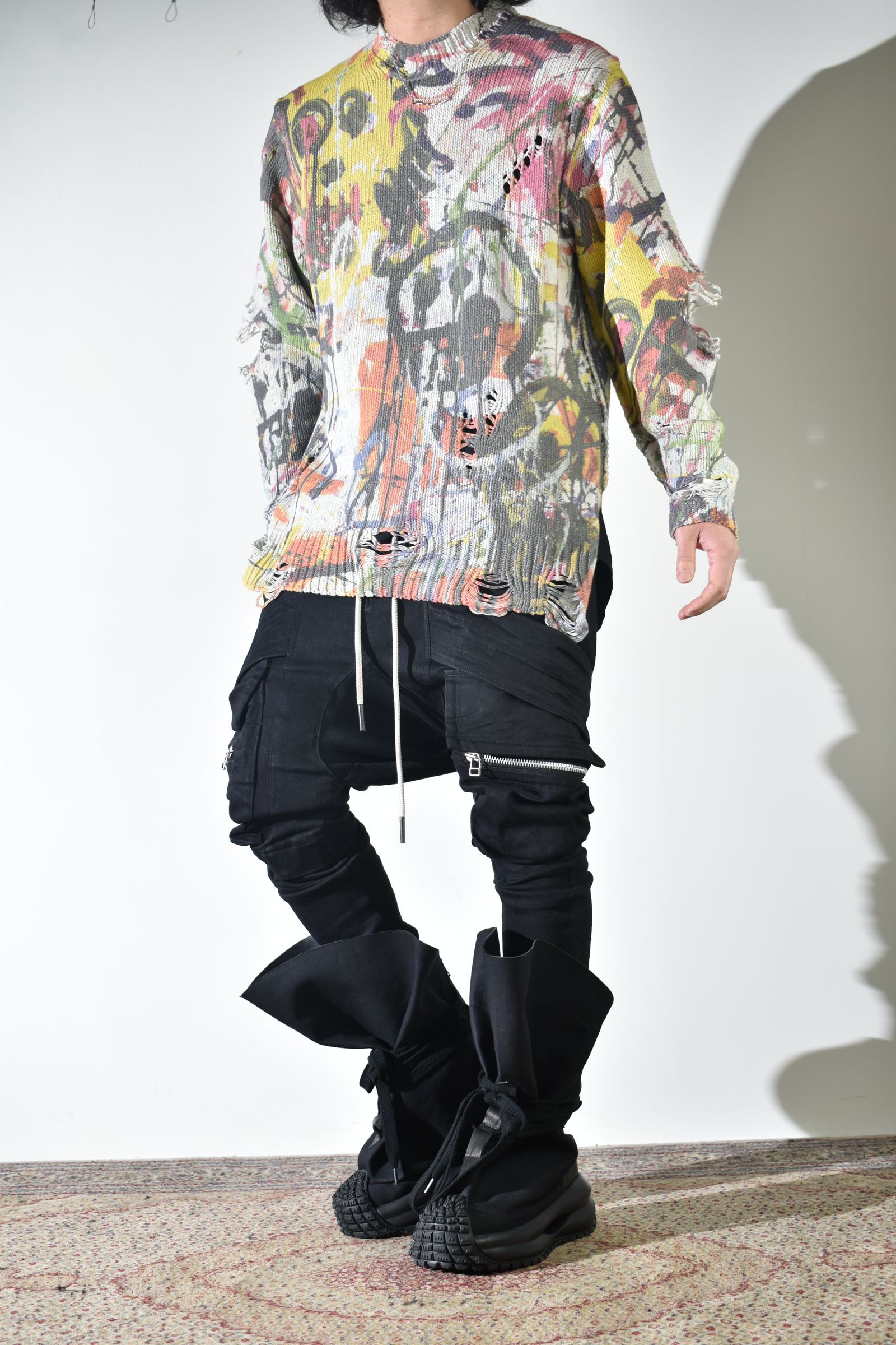 サルエルスキニーも合うサックブーツ