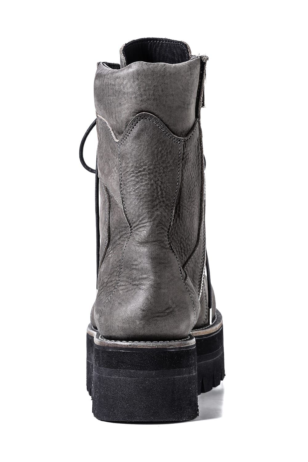 《2027SS先行予約分》Laces Uo Leather Boots "Black / Khaki" / レースアップレザーブーツ"ブラック / カーキ"