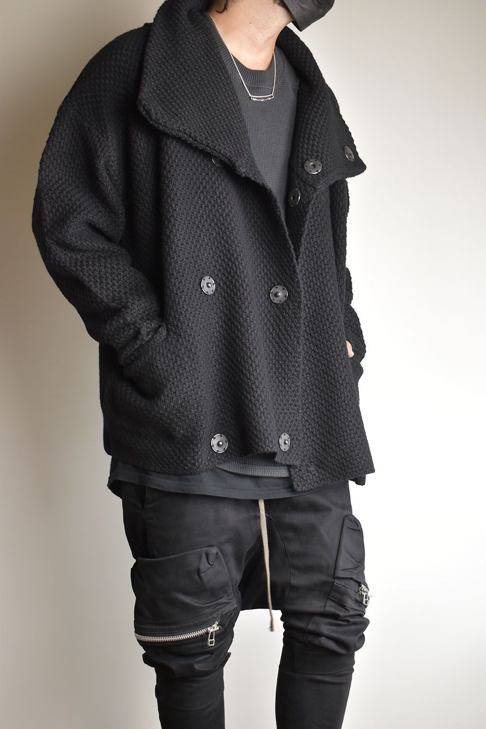 1.5G Snap Cardigan "Black" / 1.5Gスナップカーディガン"ブラック"