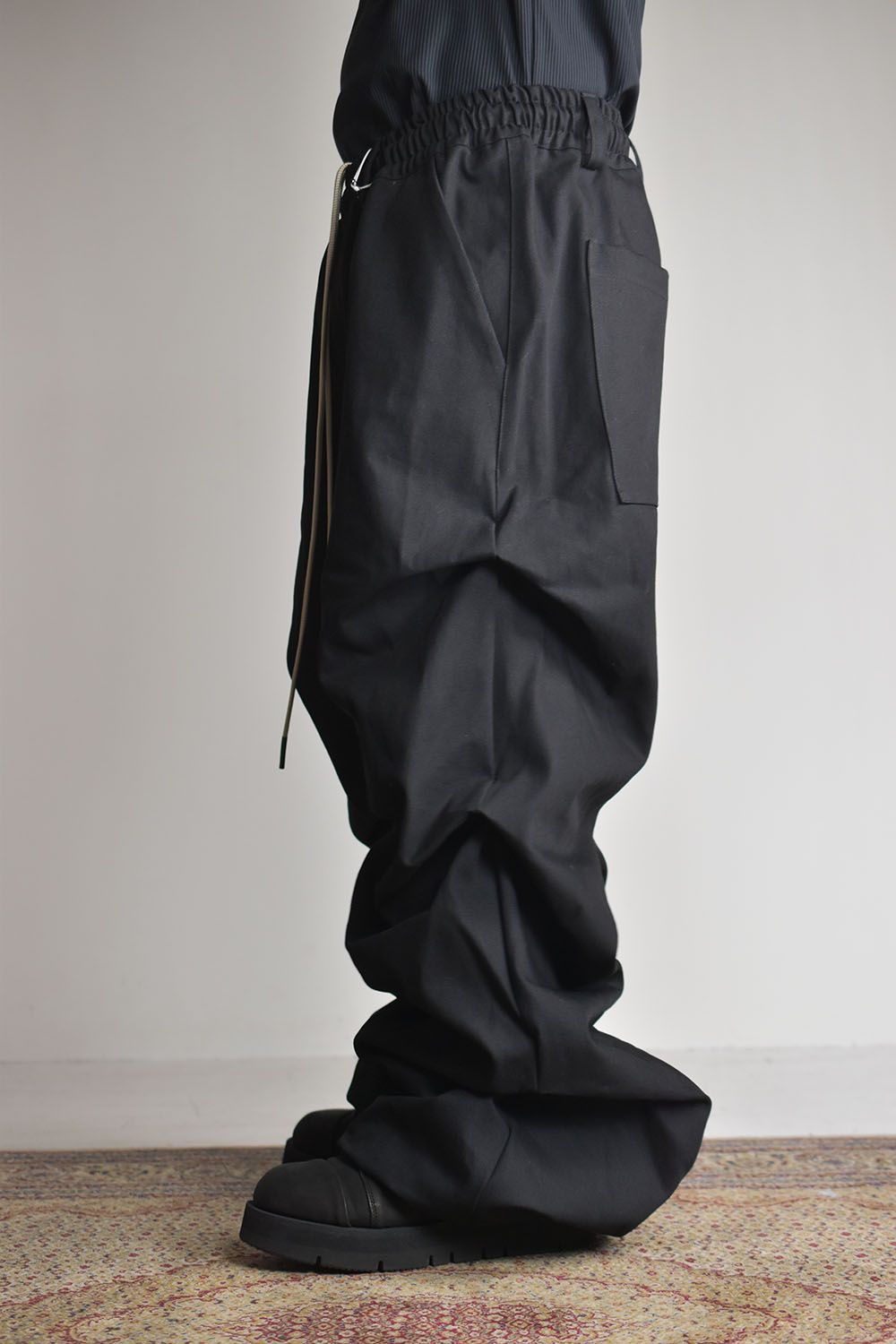 《2025AW先行予約》Denim Tuck Wide Pants"Black/Navy"/デニムタックワイドパンツ"ブラック/ネイビー"