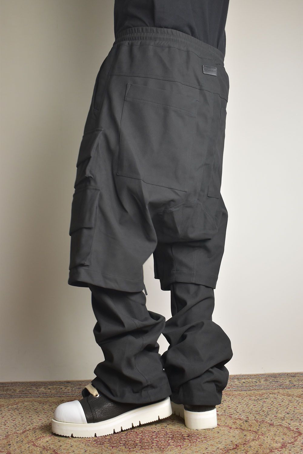 Synthetic Leather Suede Layerd Boots Cut "Black " / シンセティックレザースウェードレイヤードブーツカット "ブラック"