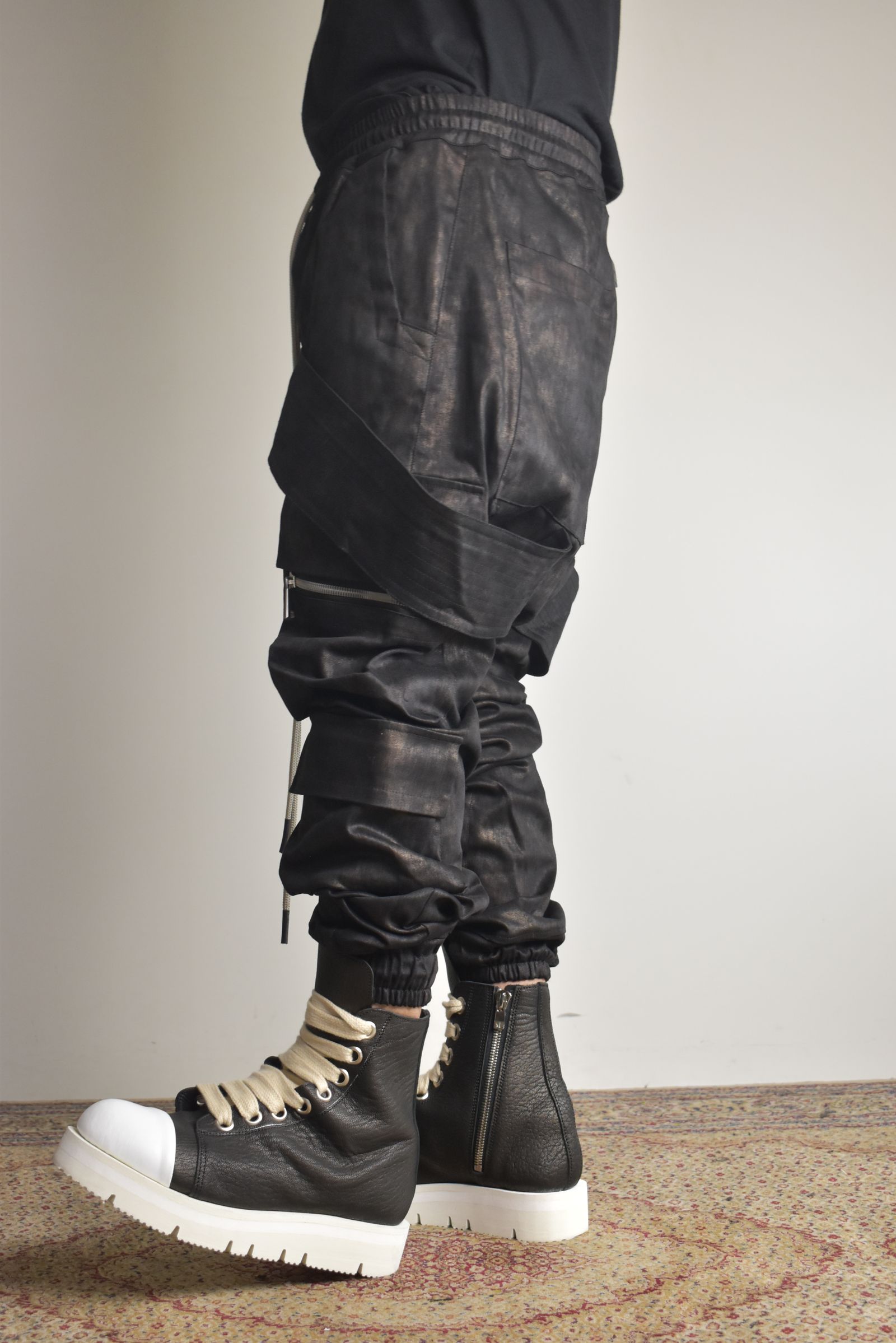 Metal Steam Camouflage Belt Cargo Jogger"Black × Brown" / メタルスチームカモフラージュ ベルトカーゴジョガー"ブラック×ブラウン"