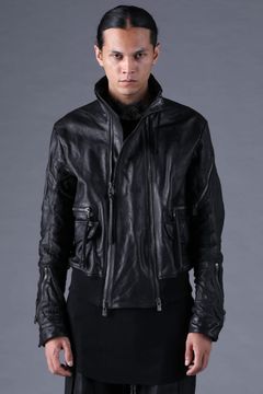 《2027SS先行予約分》Horse Leather Double-Zip Bomber Jacket"Black" / ホースレザーダブルジップボンバージャケット "ブラック"