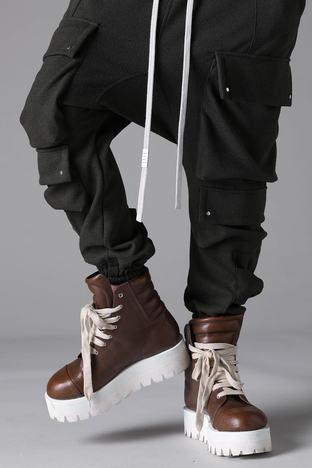 《2026AW先行予約》Knit Jersey Military Sarrouel Easy Pants"Black / Khaki" / ニットジャージーミリタリーサルエルイージーパンツ"ブラック / カーキ"