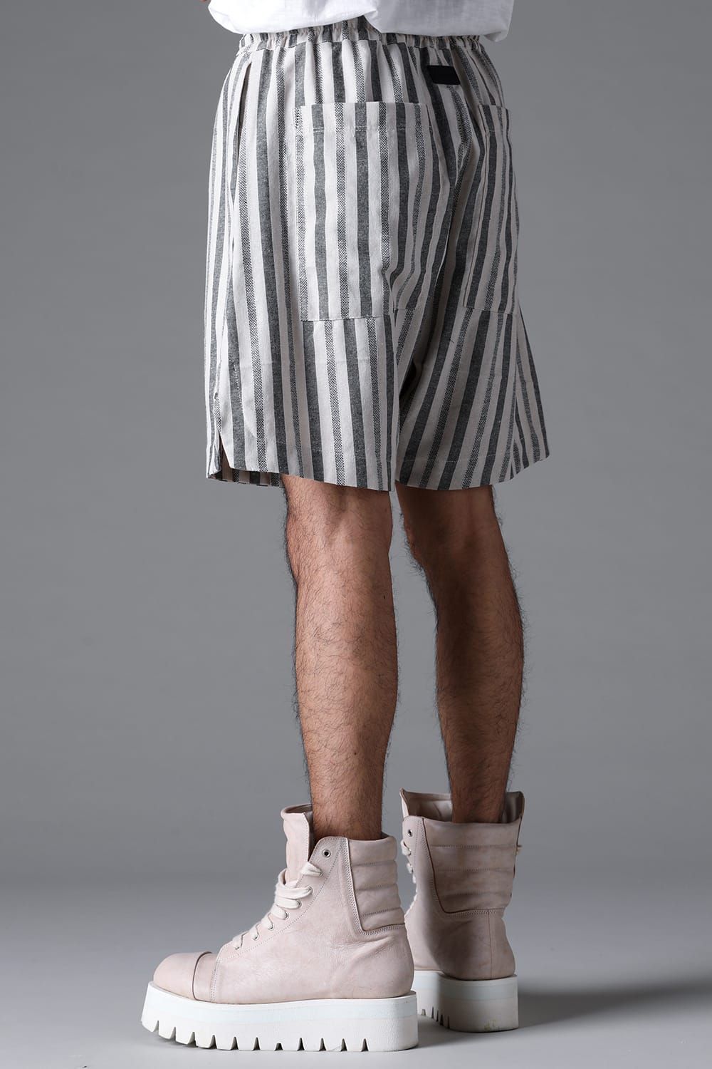 《2026SS先行予約》Vertical Stripes Shorts"Cream×L.Grey" / バーティカルストライプショーツ"クリーム×グレー"