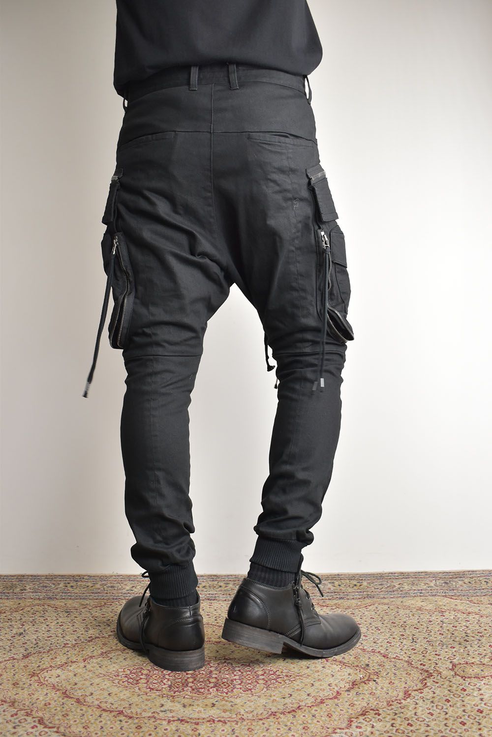 Stretch Denim Multi Pocket Cargo Jog Pants"Black" / ストレッチデニムマルチポケットカーゴジョグパンツ"ブラック"