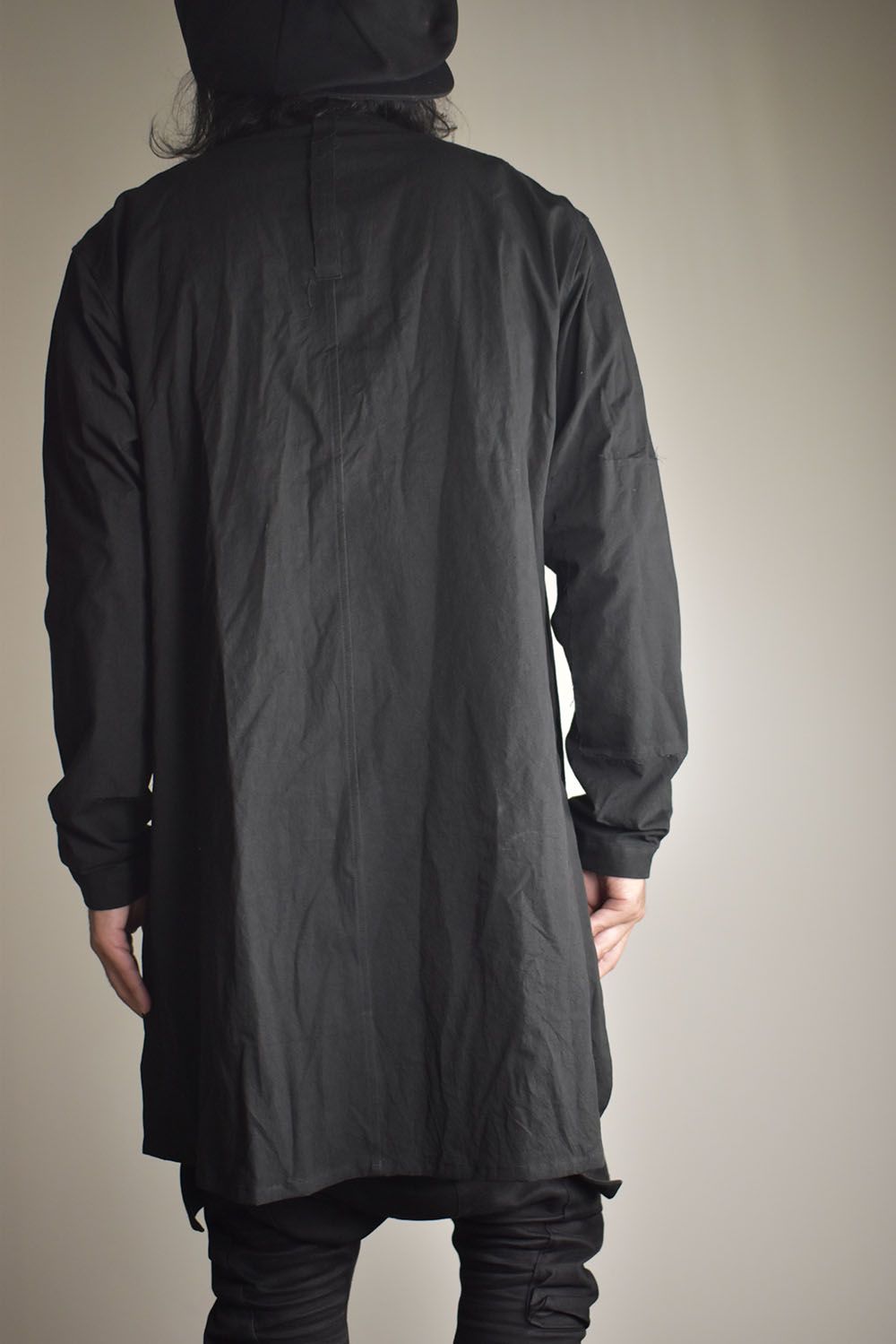 Strings Raw Edge Over Shirts"Black" / ストリングスローエッジオーバーシャツ"ブラック"