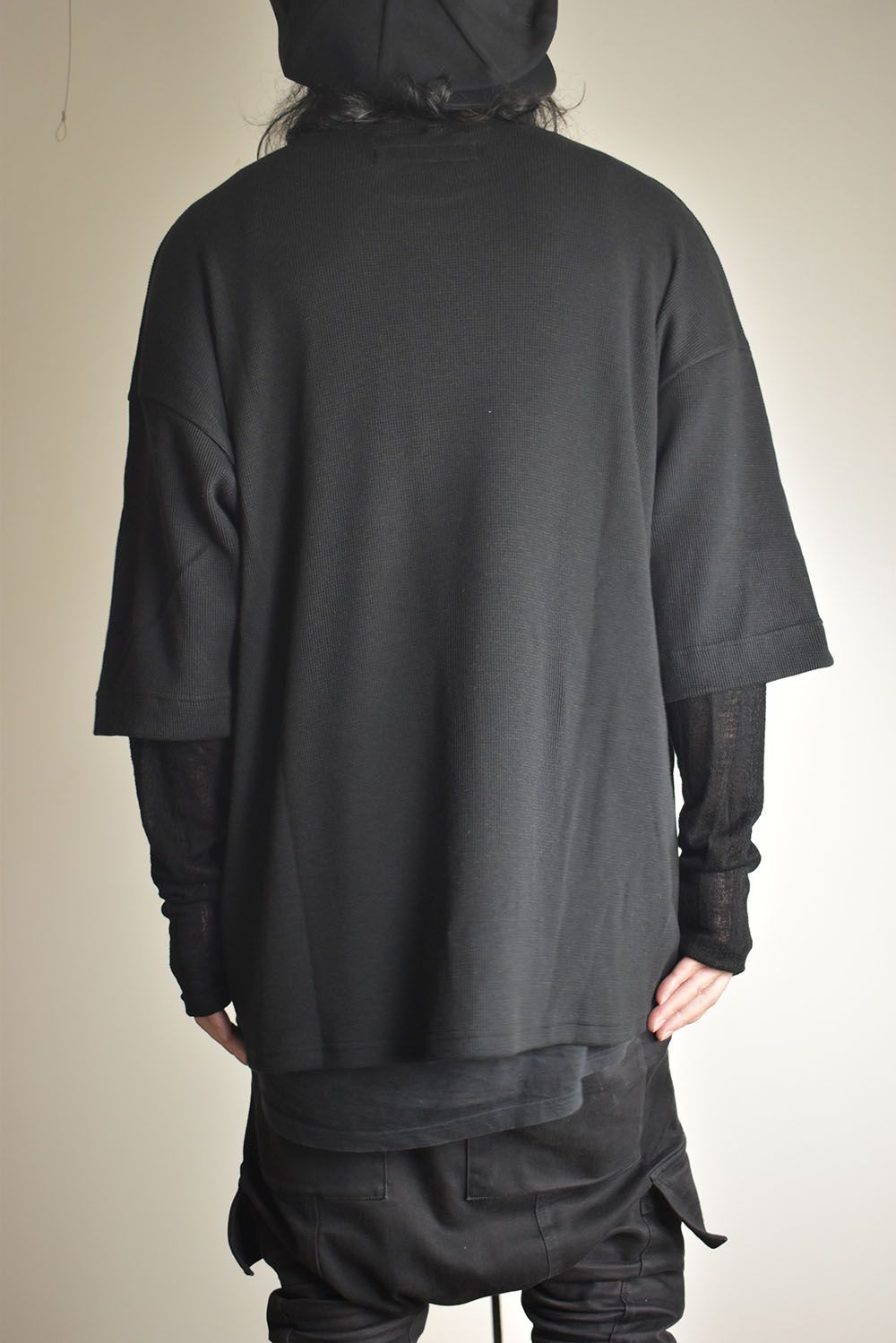 Layered Crew Neck Top"Black" / レイヤードクルーネックトップ"ブラック"