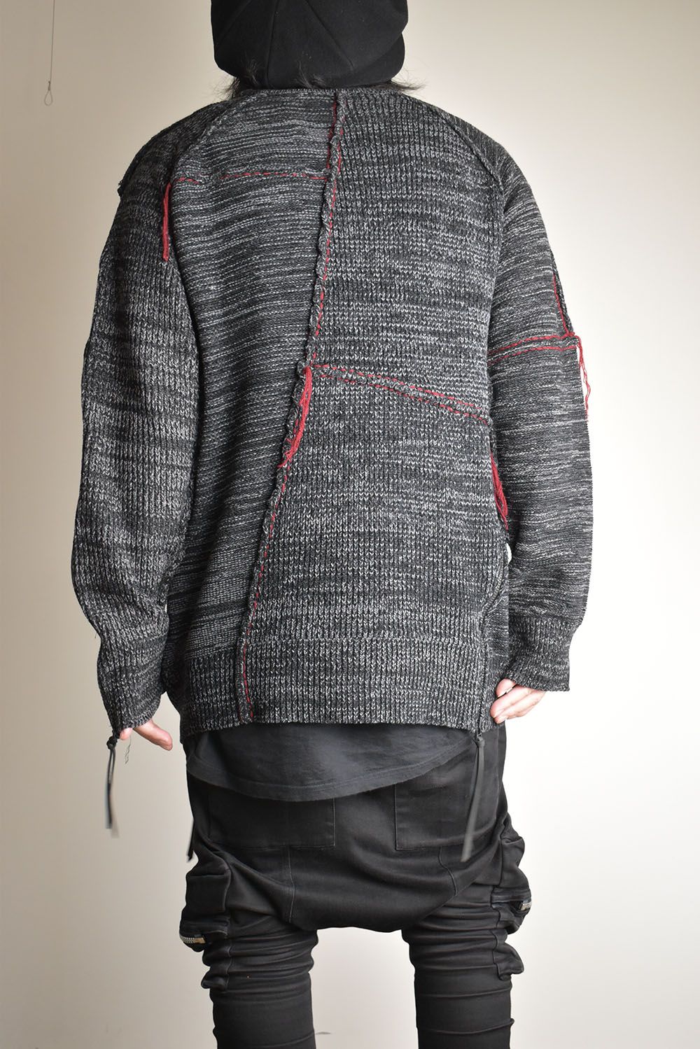 Wool Knit Zip Pullover "Charcoal" / ウールニットジッププルオーバー"チャコール"