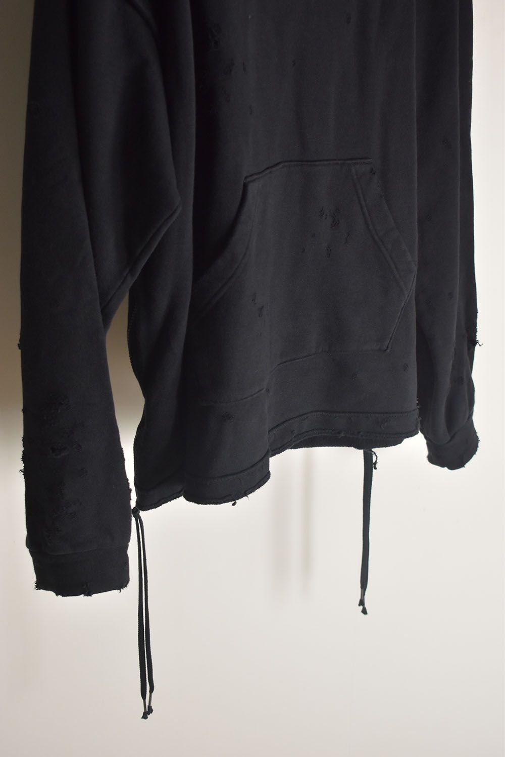Untwisted Sweat Oversized Pullover Hoodie "Black" / 無撚糸裏毛オーバーサイズプルオーバーフーディー"ブラック"