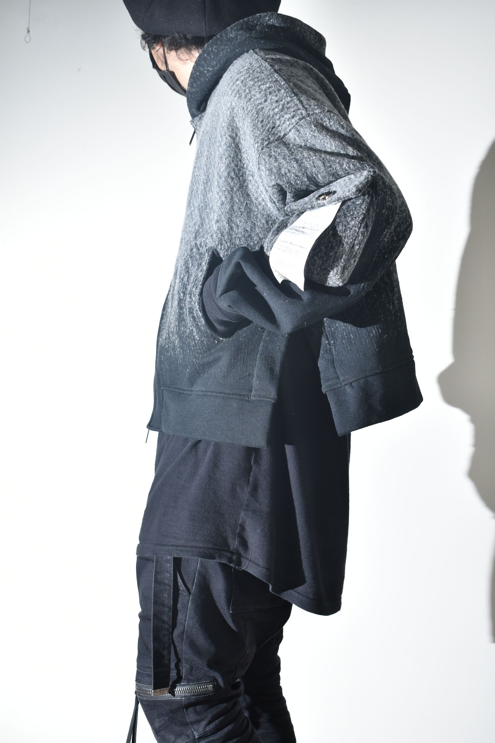 Gradient Needle Punch Double Zip Hoodie "Black Based" / グラデーションニードルパンチダブルジップフーディ"ブラックベース"