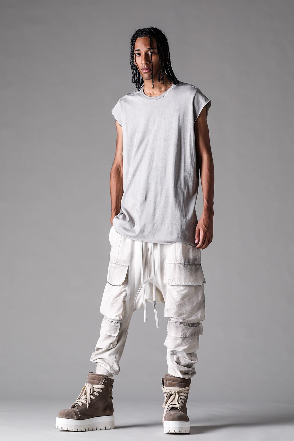 《2027SS先行予約》Sumi Dyed Lightweight French Terry Tank Top "L.Grey" / 墨染ミニ裏毛タンクトップ"ライトグレー"