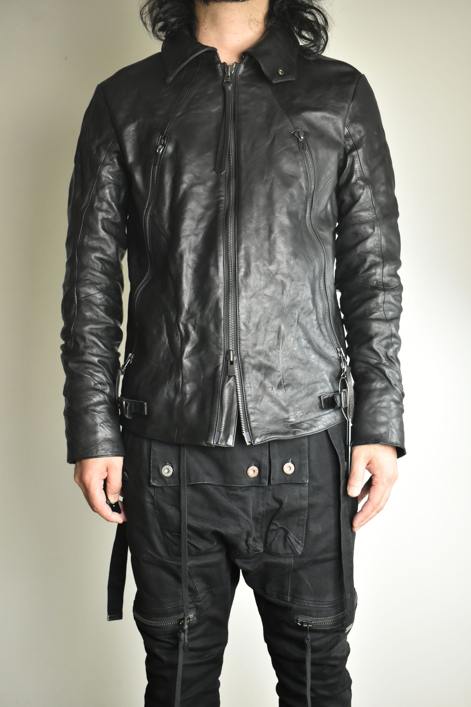 Horse Leather Collar Detachable Jacket"Black" / ホースレザーカラーデタッチャブルジャケット"ブラック"