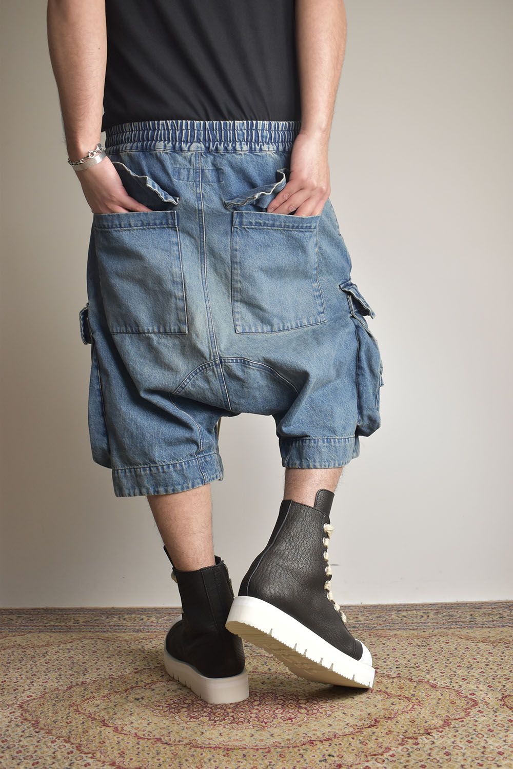 Vintage Denim Military Shorts"Blue" / ヴィンテージデニムミリタリーショーツ"ブルー"