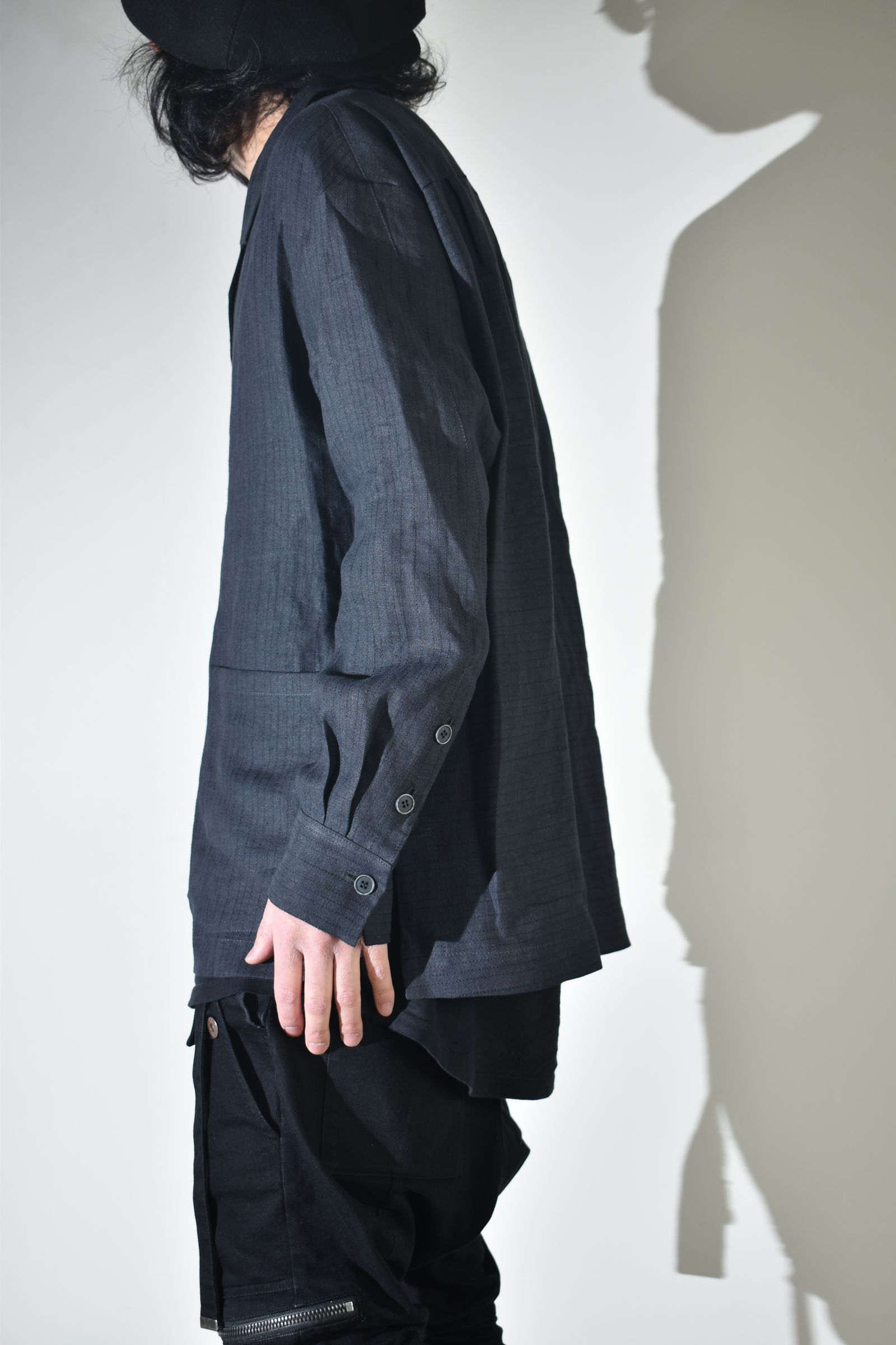 Linen Silk Shirts Jacket"Tuxedo" / リネンシルクシャツジャケット"タキシード"