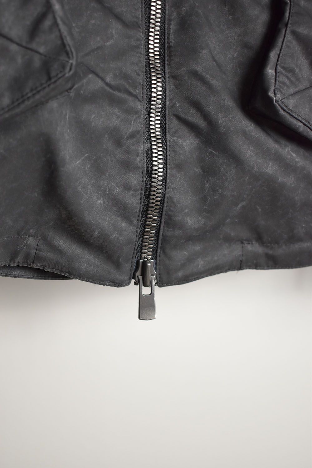 Pigment Coated Washer Nylon Hooded Jacket"Black" / 顔料コーティングワッシャーナイロンフーデットジャケット"ブラック"