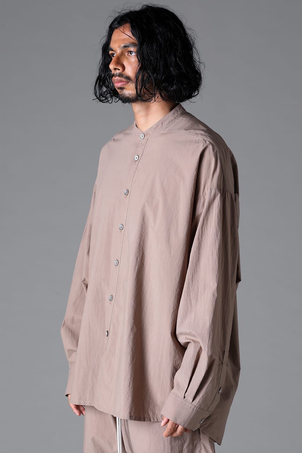 《2026SS先行予約》Stand Collar Shirts "Black / Cream /Soil" / スタンドカラーシャツ"ブラック/クリーム/ソイル"