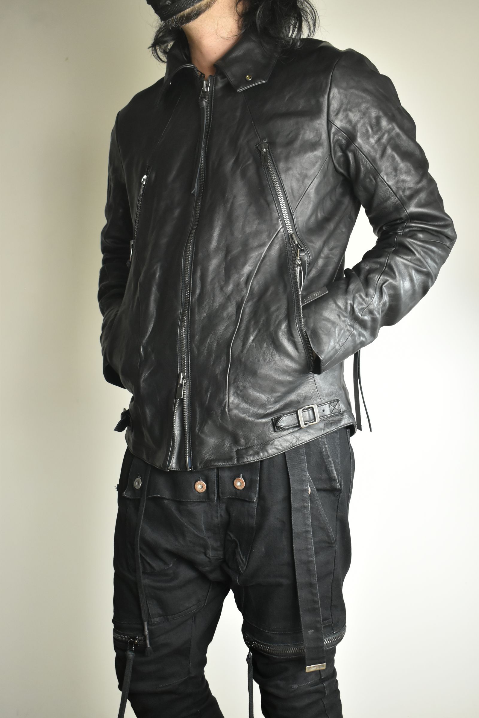 Horse Leather Collar Detachable Jacket"Black" / ホースレザーカラーデタッチャブルジャケット"ブラック"