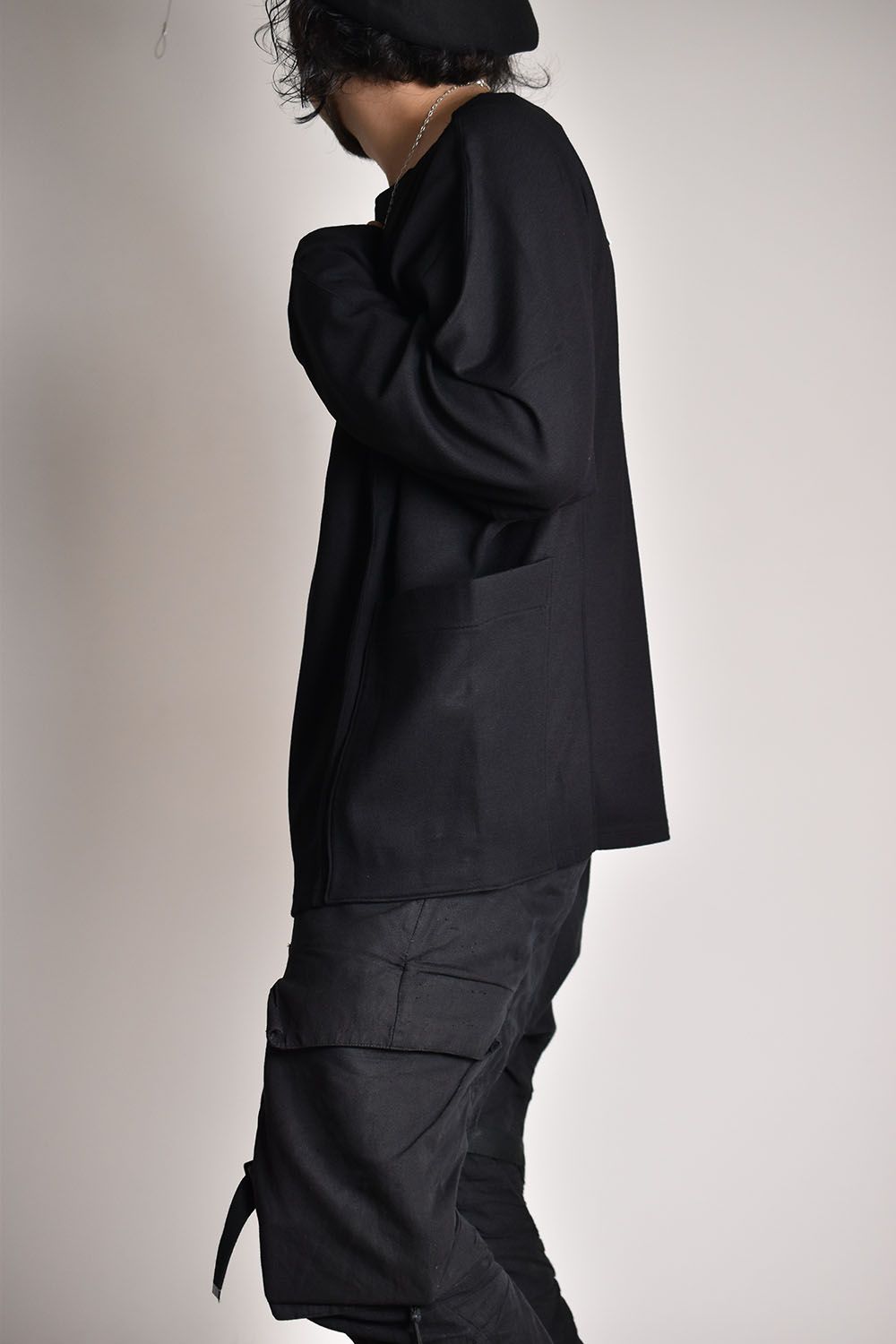 Compressed Wool Jersey Dolman Sleeve P/O"Black"/ウールジャージードルマンスリーブプルオーバー"ブラック"