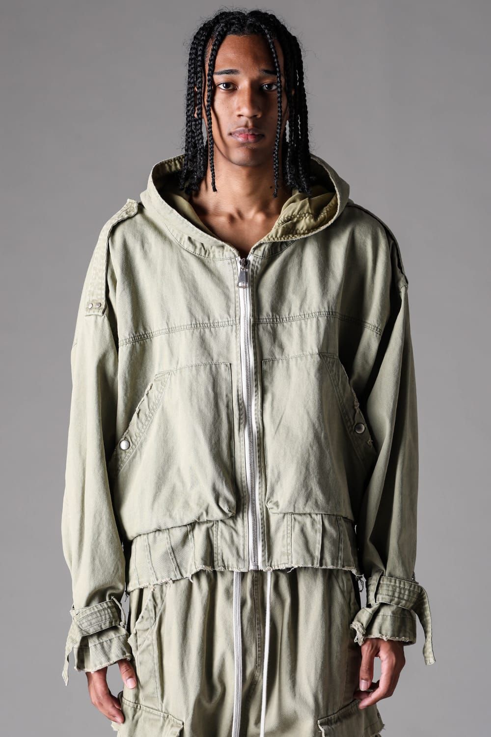 《2027SS先行予約》Hoodie Blouson "Vintage Black / Dust Grey / Dusty Olive" / フーディブルゾン "ヴィンテージブラック /ダストグレー /ダスティオリーブ"