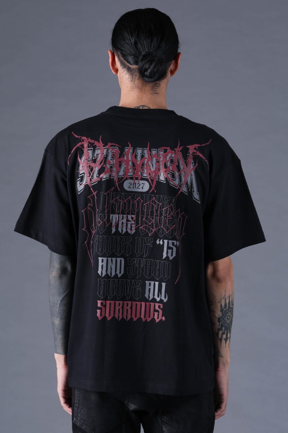 《2027SS先行予約分》Printed T-Shirt: METAL & COLLEGE LOGO "Black" / プリントTee  -Metal & College Logo "ブラック"
