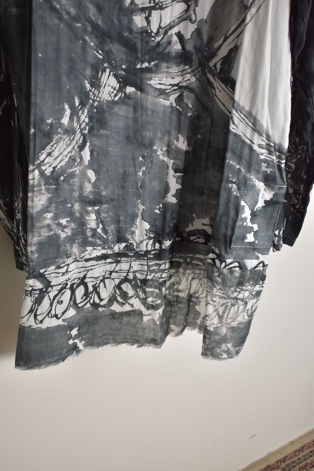 Round Neck Reversible Gauze Shirt"Face Print" / ラウンドネックリバーシブルガーゼシャツ"フェイスプリント"