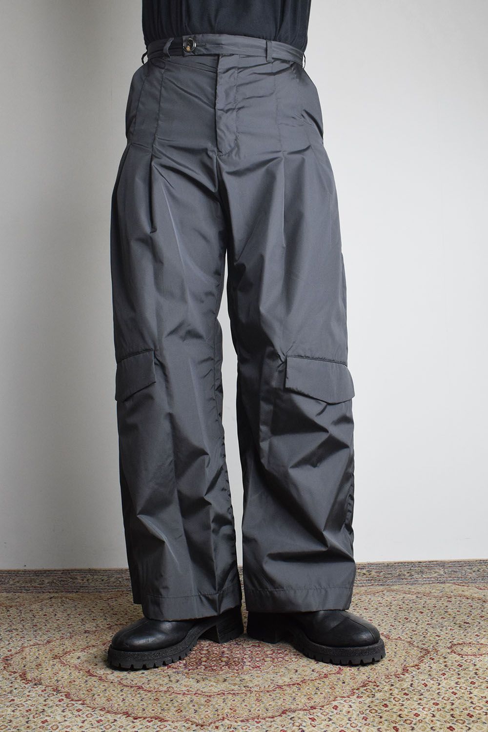 Shingle Flap Baggy Trousers "Charcoal" / シンフラップバギートラウザー"チャコール"