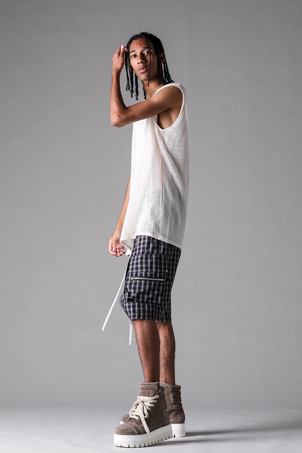 《2027SS先行予約》Plaid Cargo Shorts"Black Plaid / Brown Plaid" / プレイドカーゴショーツ"ブラックプレイド / ブラウンプレイド"