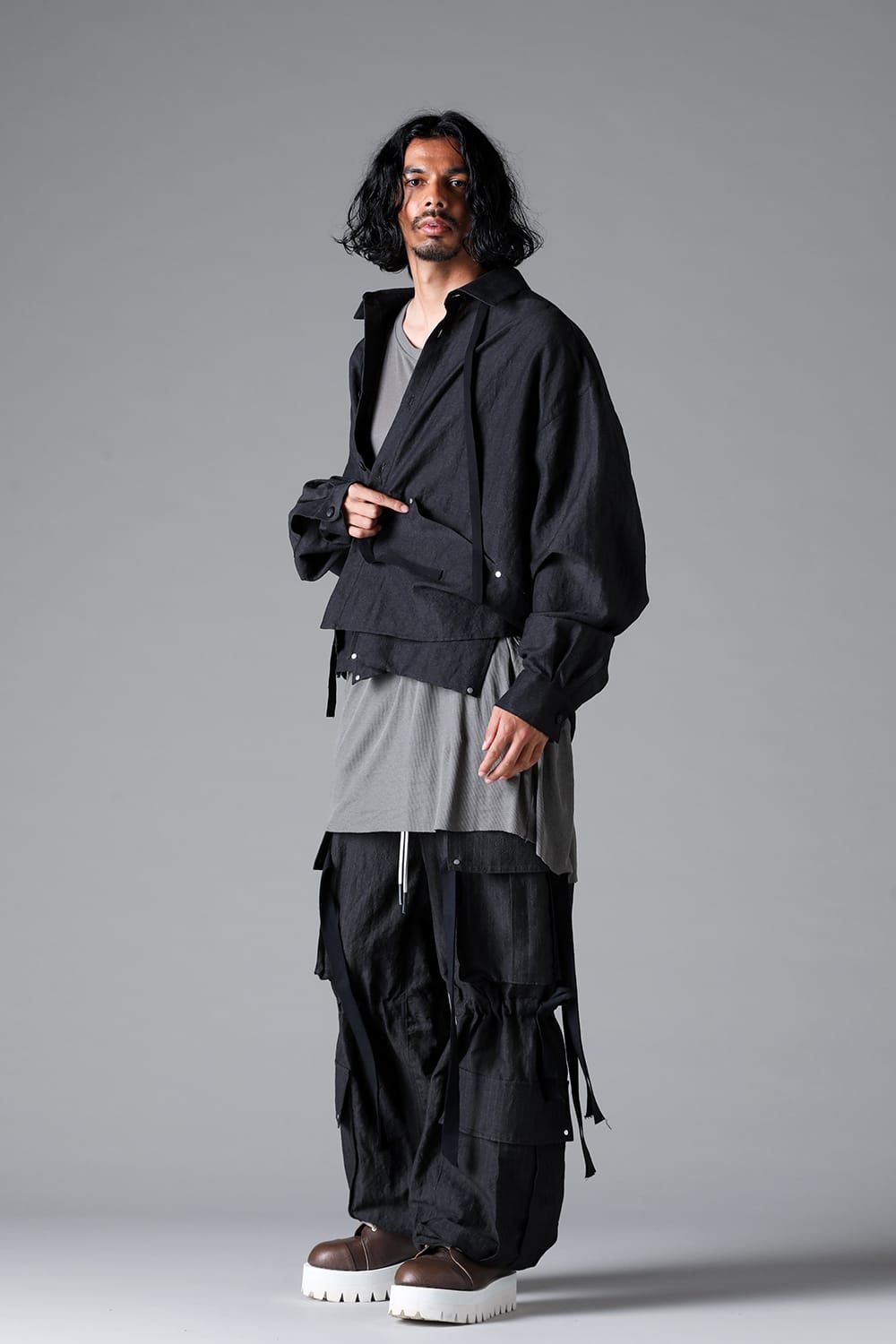 《2026SS先行予約》Cargo Wide With Hangingstraps Pants"Black / Stone /Khaki /D.Grey / ST×GY" / カーゴワイドウィズハンギングストラップパンツ"ブラック/ストーン/カーキ/ダークグレー/ストライプ×ダークグレー"