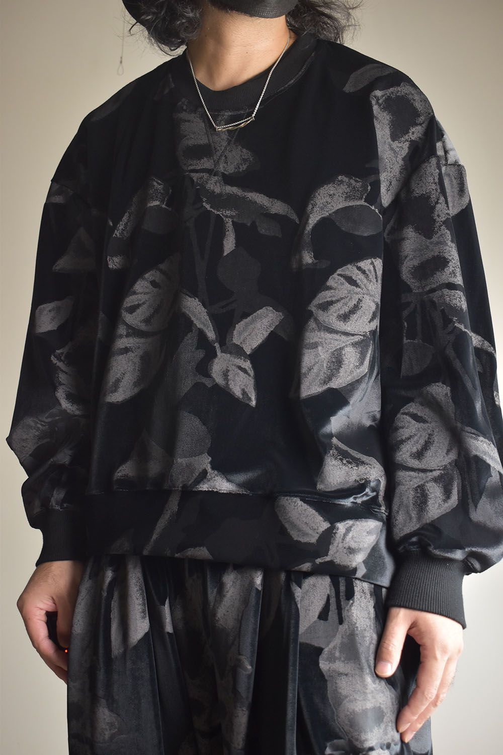 Crew Neck Side Vent Pullover"Black" / クルーネックサイドベンツプルオーバー"ブラック"