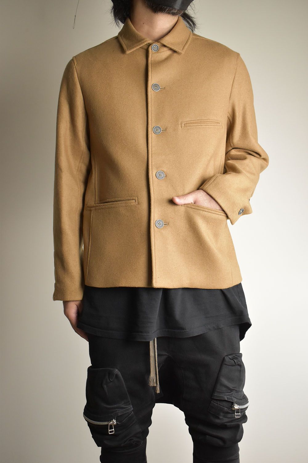 Wool Cashmere Work Jacket"Camel" / ウールカシミアワークジャケット"キャメル"