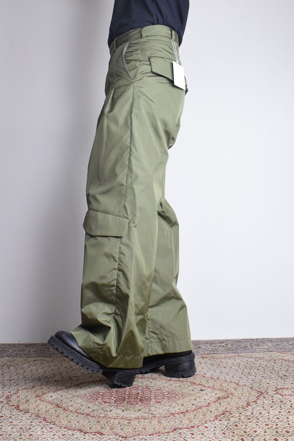 Shingle Flap Baggy Trousers "Military Green" / シンフラップバギートラウザー"ミリタリーグリーン"
